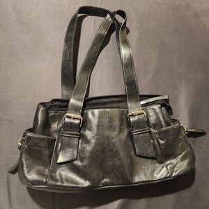 Worthington Black Leather Shoulder Bag